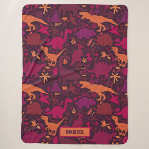 Couverture Sherpa Silhouettes de gribouillis de dinosaure Enfants Di