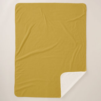 Couverture Sherpa simple couleur unie personnalisée moutarde dorée 