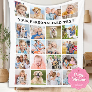 Couverture Sherpa Simple Famille 20 Photos Collage Anniversaire 