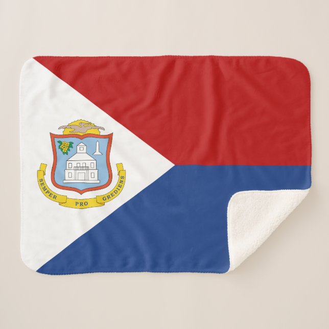Couverture Sherpa Sint Maarten Flag (Devant (Horizontal))