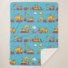 Couverture Sherpa Site de construction pour enfants et véhicule