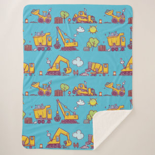 Couverture Sherpa Site de construction pour enfants et véhicule