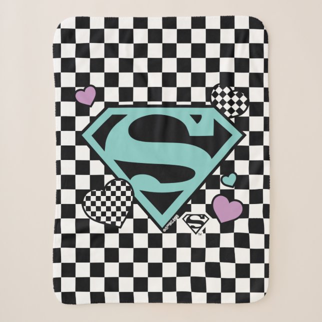 Couverture Sherpa Skater Girl Supergirl Coeurs S-Shield (Devant)