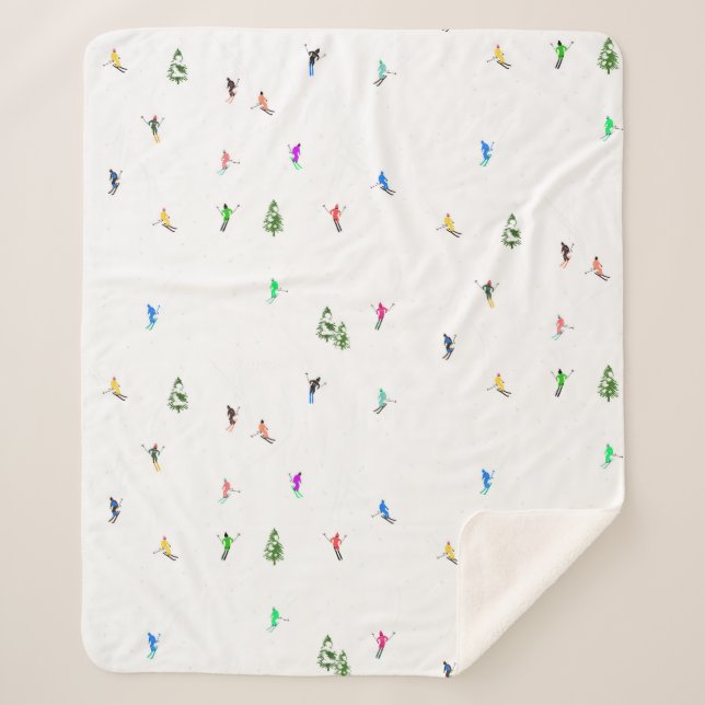 Couverture Sherpa Ski alpin d'hiver Ski Ski Ski Motif (Devant)