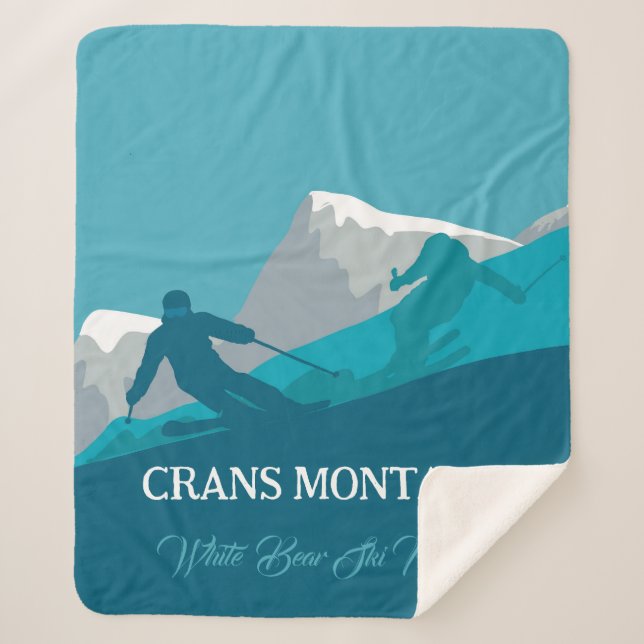 Couverture Sherpa Ski alpin Montana Personnalisé (Devant)