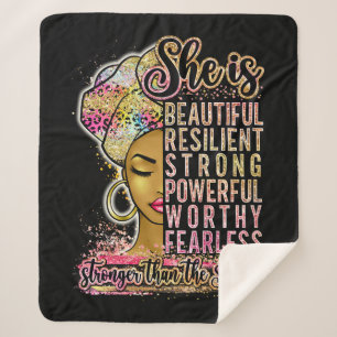 Couverture Sherpa Smart Extraordinaire Reine Black Melanin Femme Bro