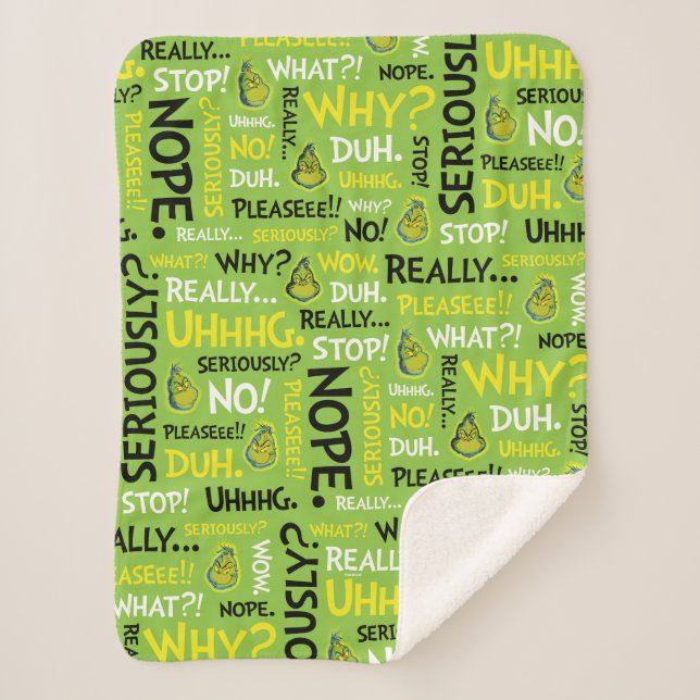 Couverture Sherpa Snarky Grinch | Grinch Snarky Phrase Motif (Devant)