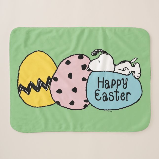 Couverture Sherpa Snoopy - Bonne Pâques (Devant (Horizontal))