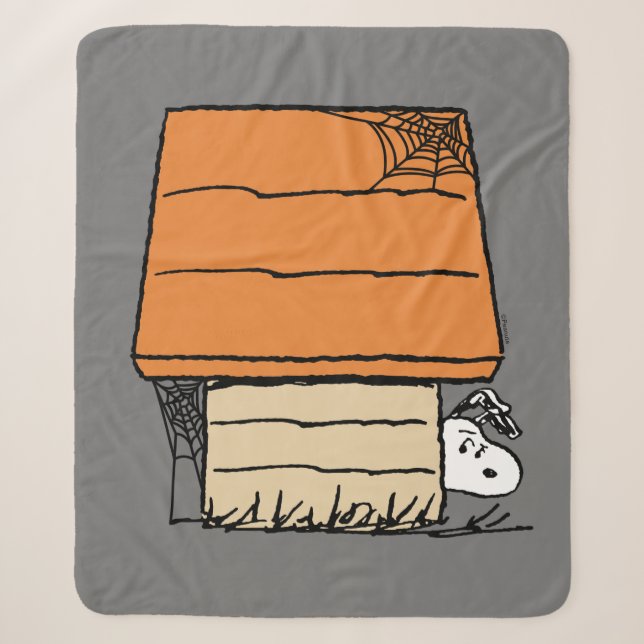 Couverture Sherpa Snoopy Halloween Spider Web Doghouse (Devant)