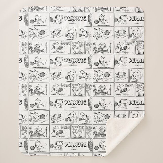 Couverture Sherpa Snoopy Joue Au Tennis (Devant)