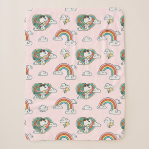 Couverture Sherpa Snoopy & Woodstock Rainbow Heart Motif