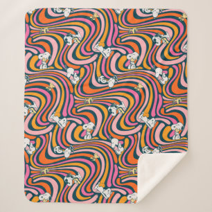 Couverture Sherpa Snoopy & Woodstock Vibes Super Motif violet