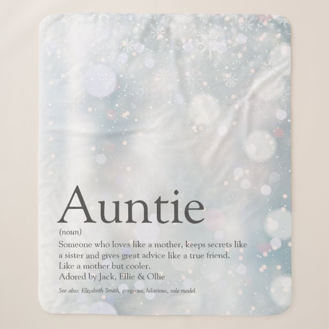 Couverture Sherpa Snowflakes Cool Tante Tante Citation pour les fête (Devant)