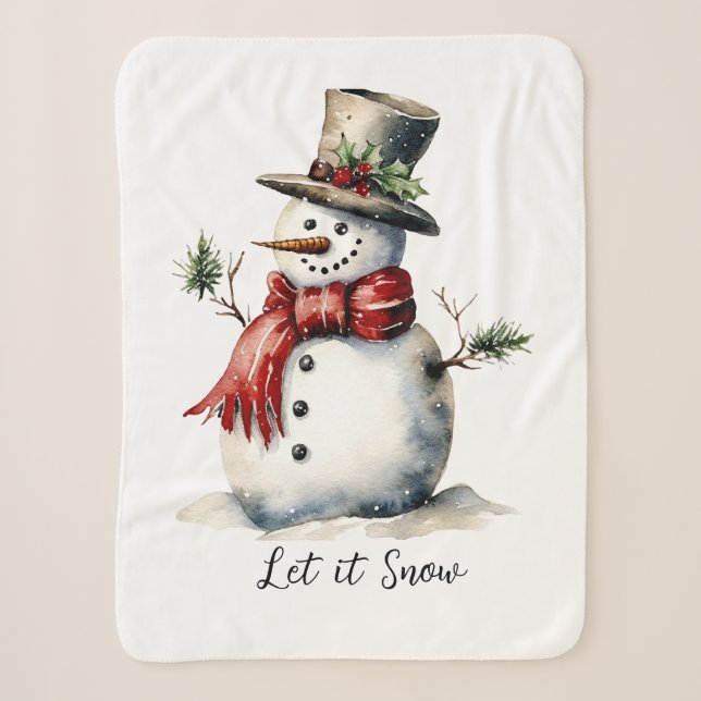 Couverture Sherpa Snowman Sherpa Blanket (Devant)