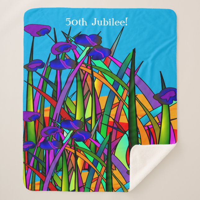 Couverture Sherpa Soeurs 50e Jubilé Artsy Floral (Devant)