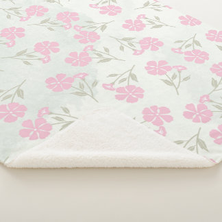 Couverture Sherpa Soft Pink Floral Sherpa Blanket