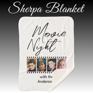 Couverture Sherpa Soirée cinéma 4 photo famille noire