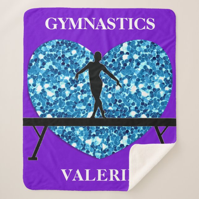 Couverture Sherpa Solde de gymnastique poutre violet Turquoise (Devant)