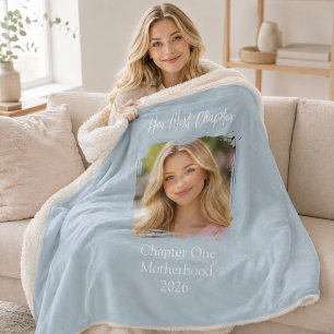 Couverture Sherpa Son Prochain Chapitre Mère Maman Photo Bleu Poussi