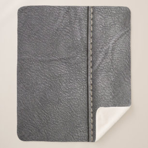 Couverture Sherpa Sophistication en cuir noir : Luxe du cuir noir