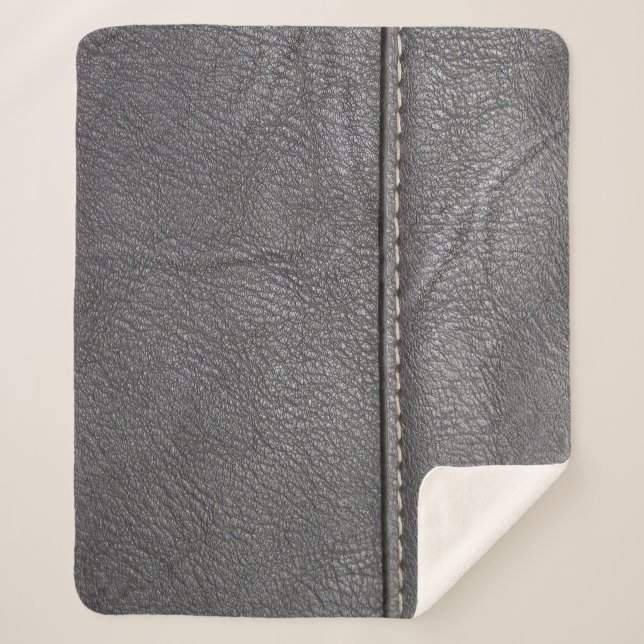 Couverture Sherpa Sophistication en cuir noir : Luxe du cuir noir (Devant)