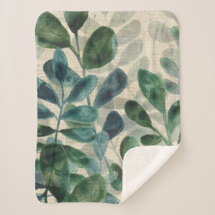Couverture Sherpa Sophistication verdoyante - Feuilles tropicaux