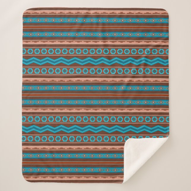 Couverture Sherpa Southwest Style Geometric Cameron Gorge Design Med (Devant)