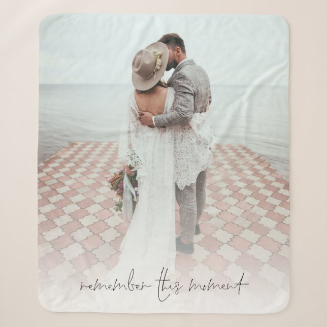 Couverture Sherpa Souvenez-vous de ce moment Photo Mariage Citation  (Devant)