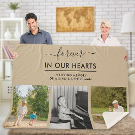 Couverture Sherpa Souvenir Photo Collage pour toujours dans les Coeu