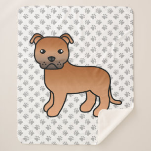 Couverture Sherpa Staffordshire Bull Terrier Rouge Chien de Dessin A