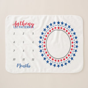 Couverture Sherpa Star Wreath Baby Milestone Photo Sherpa Blanket