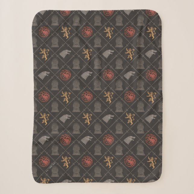 Couverture Sherpa Stark, Lannister, Targaryen, Motif du Trône de fer (Devant)