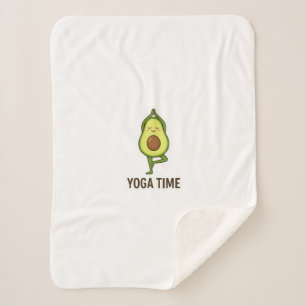 Couverture Sherpa Sticker De Yoga De L'Avocado Cute