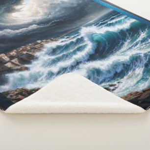 Couverture Sherpa Storm By A Mediterranean Coast AI Art by Xendor7