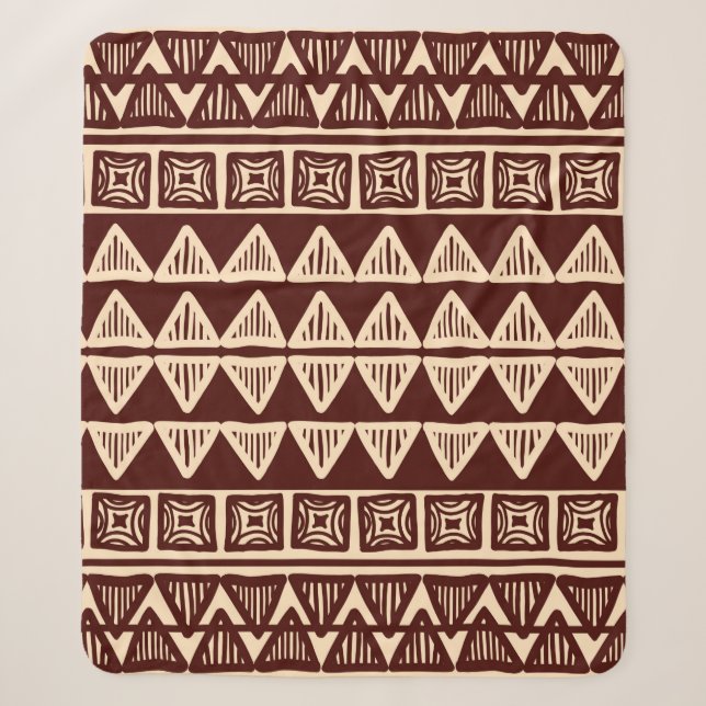 Couverture Sherpa Striped tribal ornamental pattern (Devant)