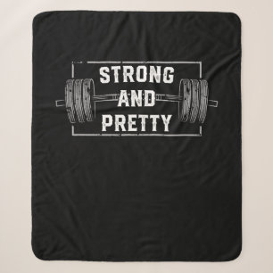Couverture Sherpa Strong and Pretty Funny Gym Quotes Tank Top