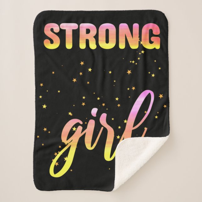 Couverture Sherpa Strong Girl Pastel Star (Devant)