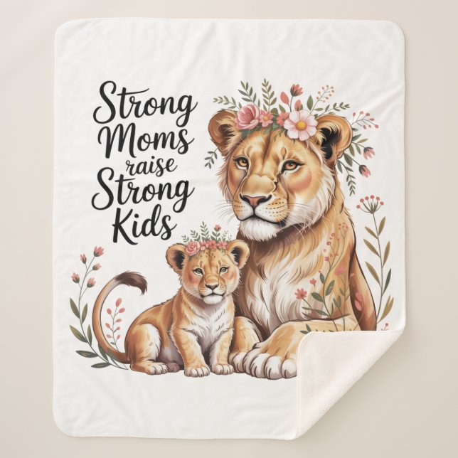 Couverture Sherpa Strong Moms Raise Strong Kids (Devant)