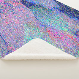 Couverture Sherpa Style cuir ciré avec peinture usée, tons bleus