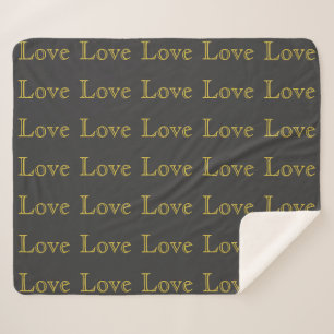 Couverture Sherpa Style Gold Grey Classic Love Mariage