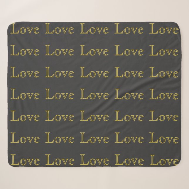 Couverture Sherpa Style Gold Grey Classic Love Mariage (Devant (Horizontal))
