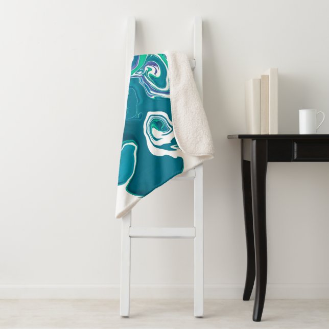 Couverture Sherpa Style moderne marbre Sherpa Blanket (En situation)