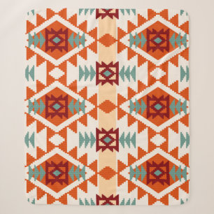 Couverture Sherpa Style natif américain géométrique sans couture