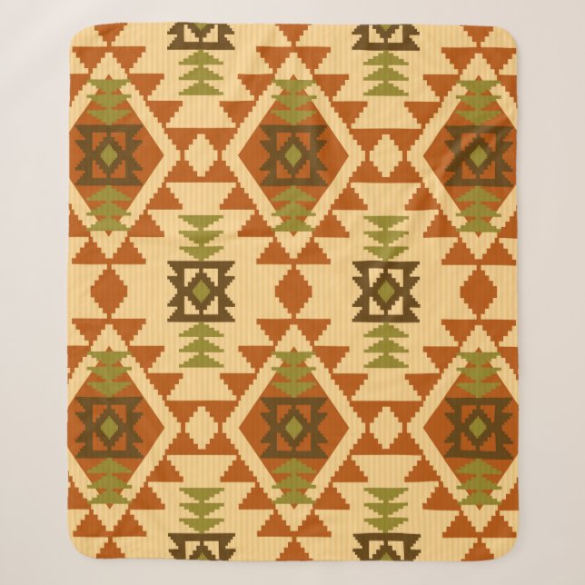 Couverture Sherpa Style Navajo ethnique tribale géométrique transpar (Devant)