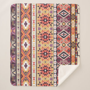 Couverture Sherpa Style tribal coloré, motif dynamique et transparen