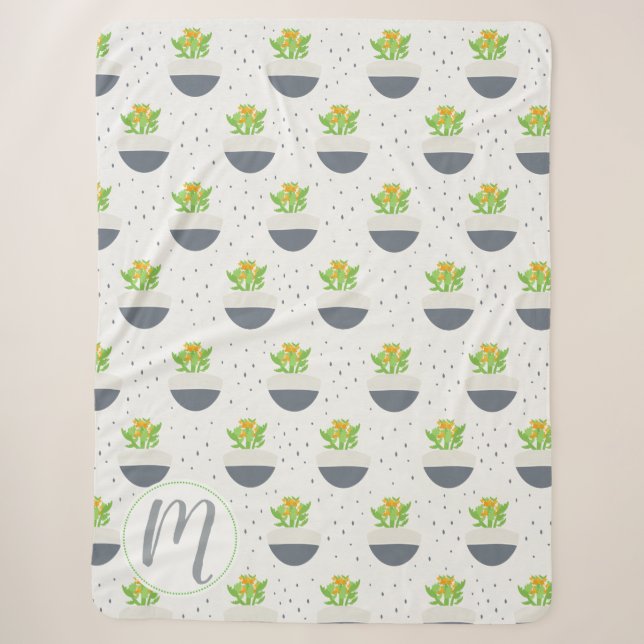 Couverture Sherpa Succulent Kalanchoe Plante maman Motif (Devant)