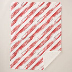 Couverture Sherpa Sucre de canne Red Stripes Noël