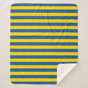Couverture Sherpa Suède Ukraine drapeau rayures lignes motif bleu ja