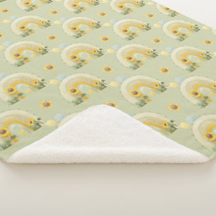 Couverture Sherpa Sunflower et Rainbows Baby
