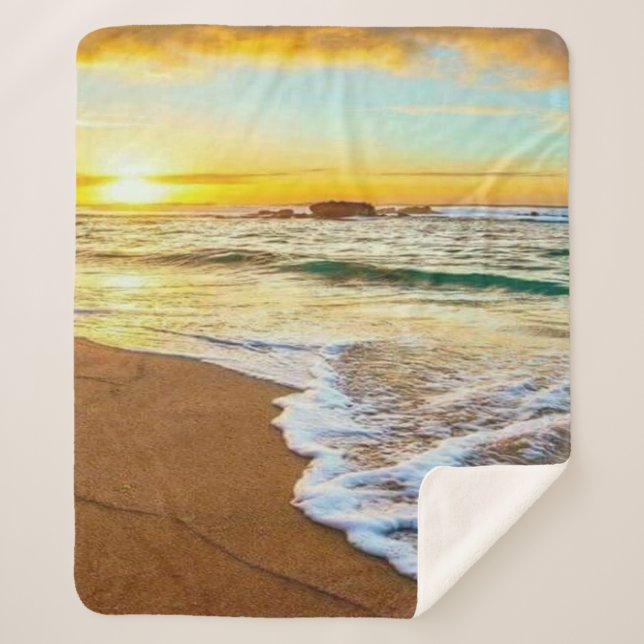 Couverture Sherpa Sunset plage (Devant)